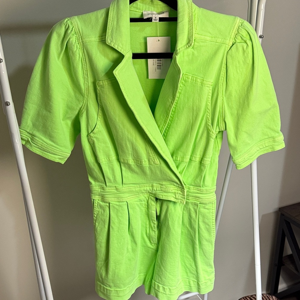 Day + Moon Neon Green Romper
